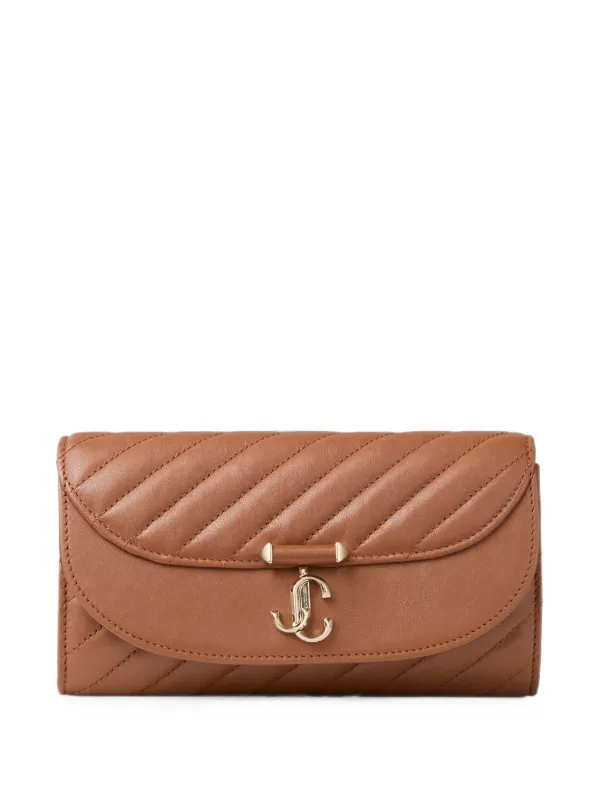 Jimmy Choo Curve Wallet with Chain in Brown