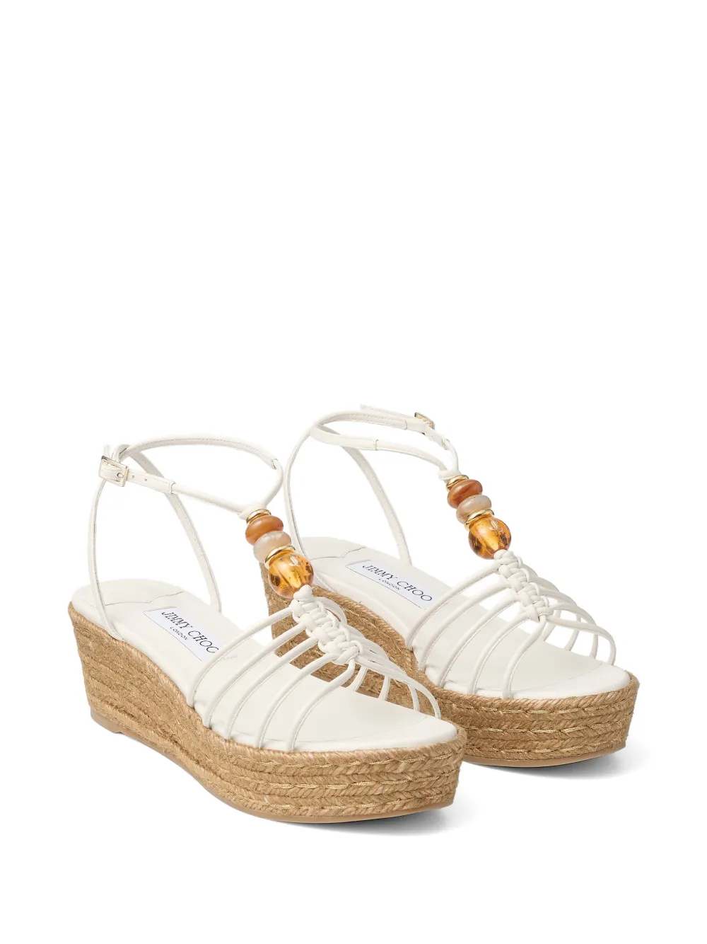 Jimmy Choo Lemi sandalen verfraaid met kralen Wit