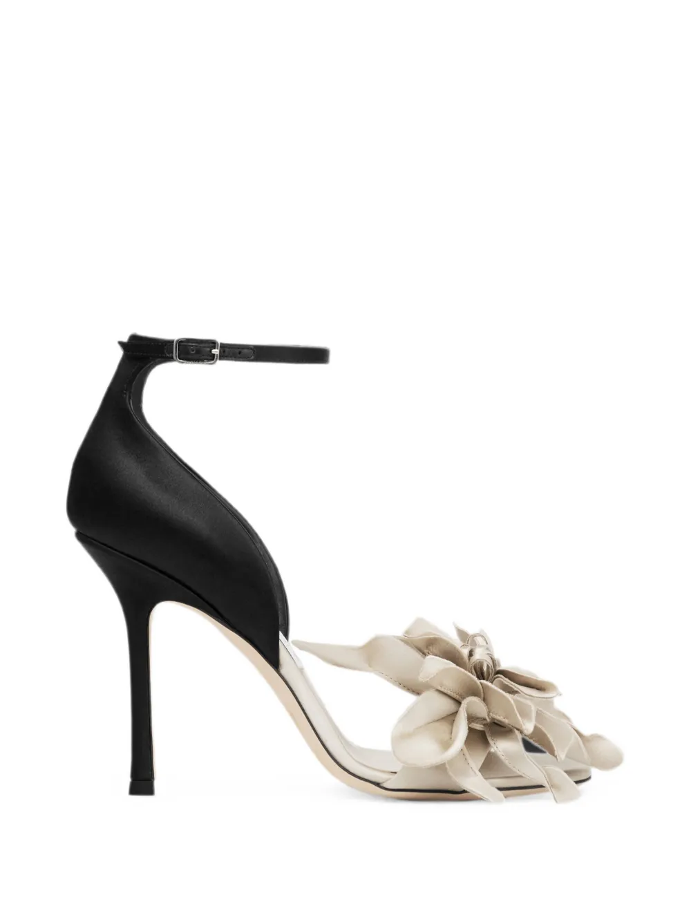 Jimmy Choo Coko flower-embellished ankle-strap sandals - Nero