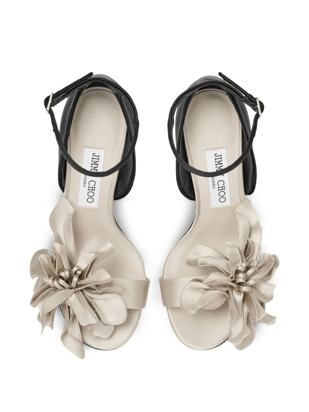 Jimmy Choo Coko flower-embellished ankle-strap sandals Zwart