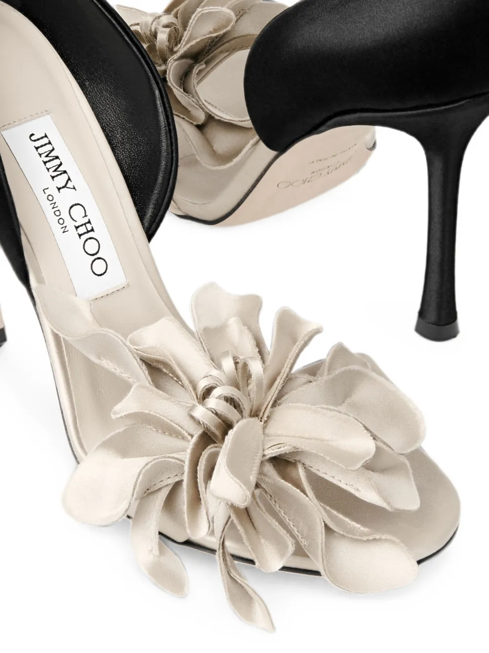 Jimmy Choo Coko flower-embellished ankle-strap sandals Zwart