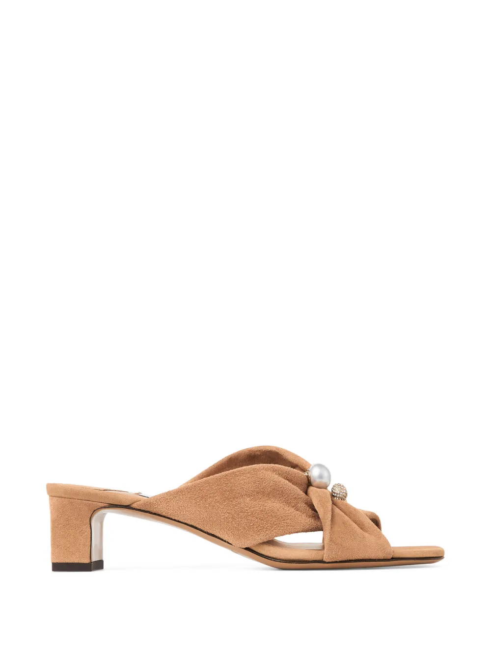 Jimmy Choo Rafi 45 faux-pearl embellished mules Beige