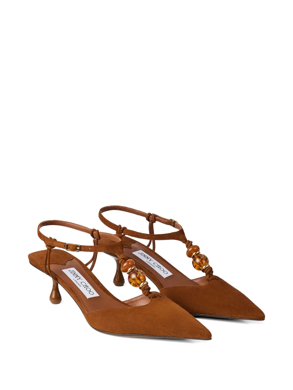 Jimmy Choo Lauri bead-embellished pumps Bruin