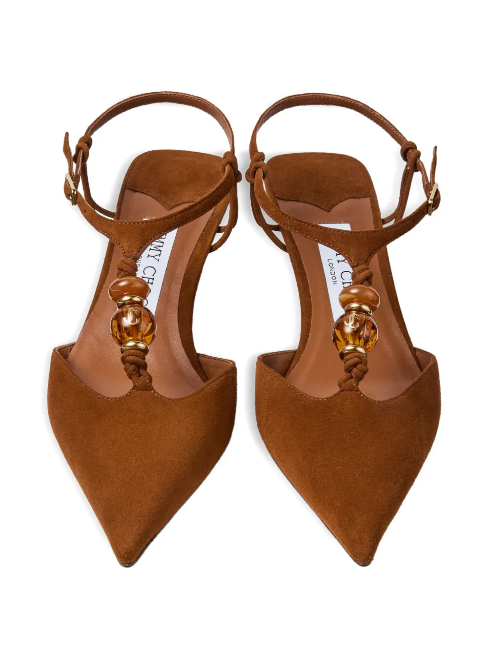 Jimmy Choo Lauri bead-embellished pumps Bruin