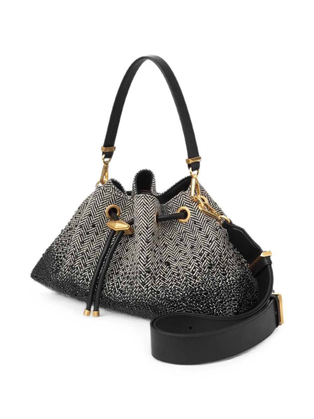 Jimmy Choo Bon schoudertas verfraaid met kristallen Zwart