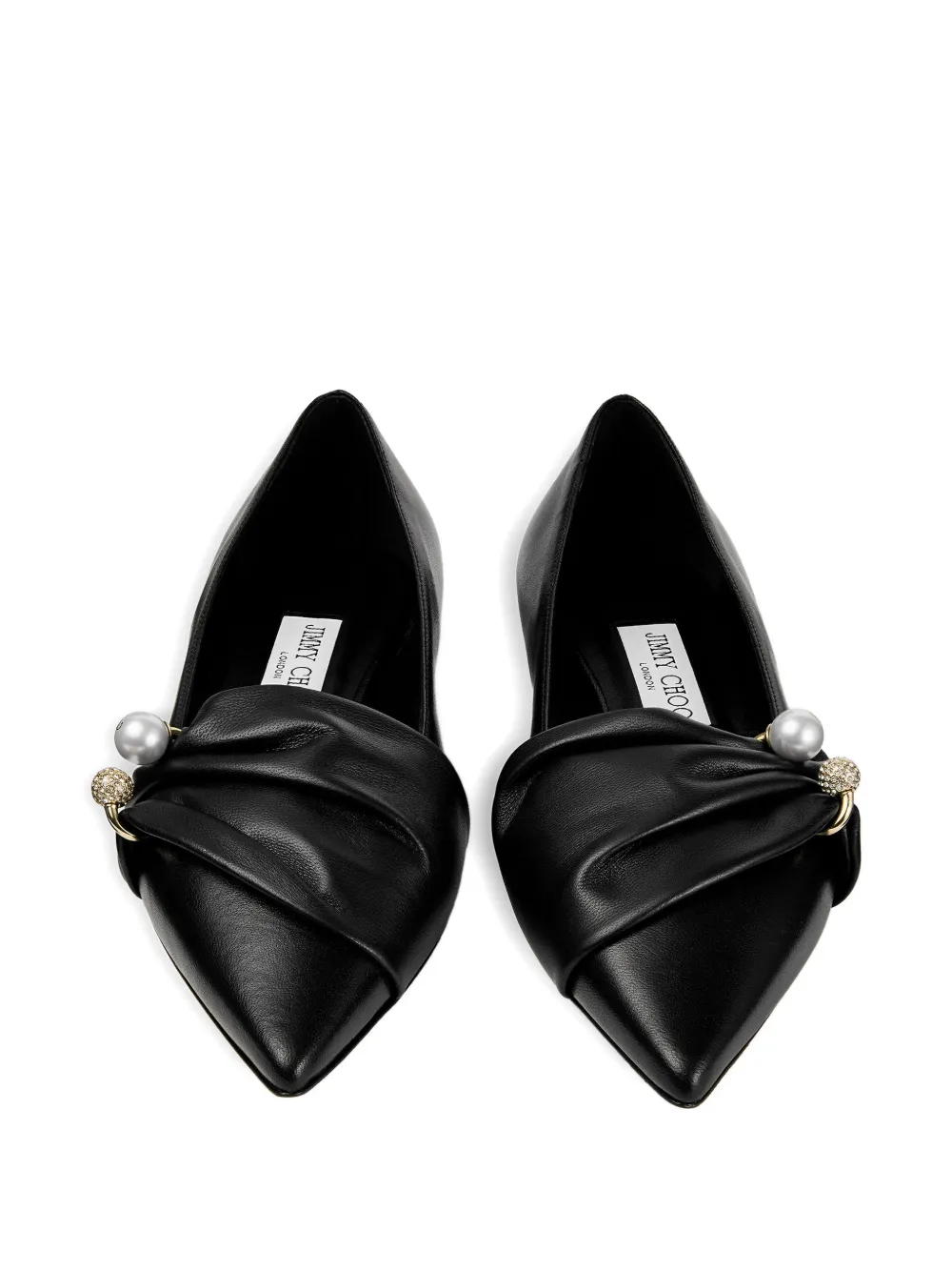 Jimmy Choo Rafi ballerina's verfraaid met parels Zwart
