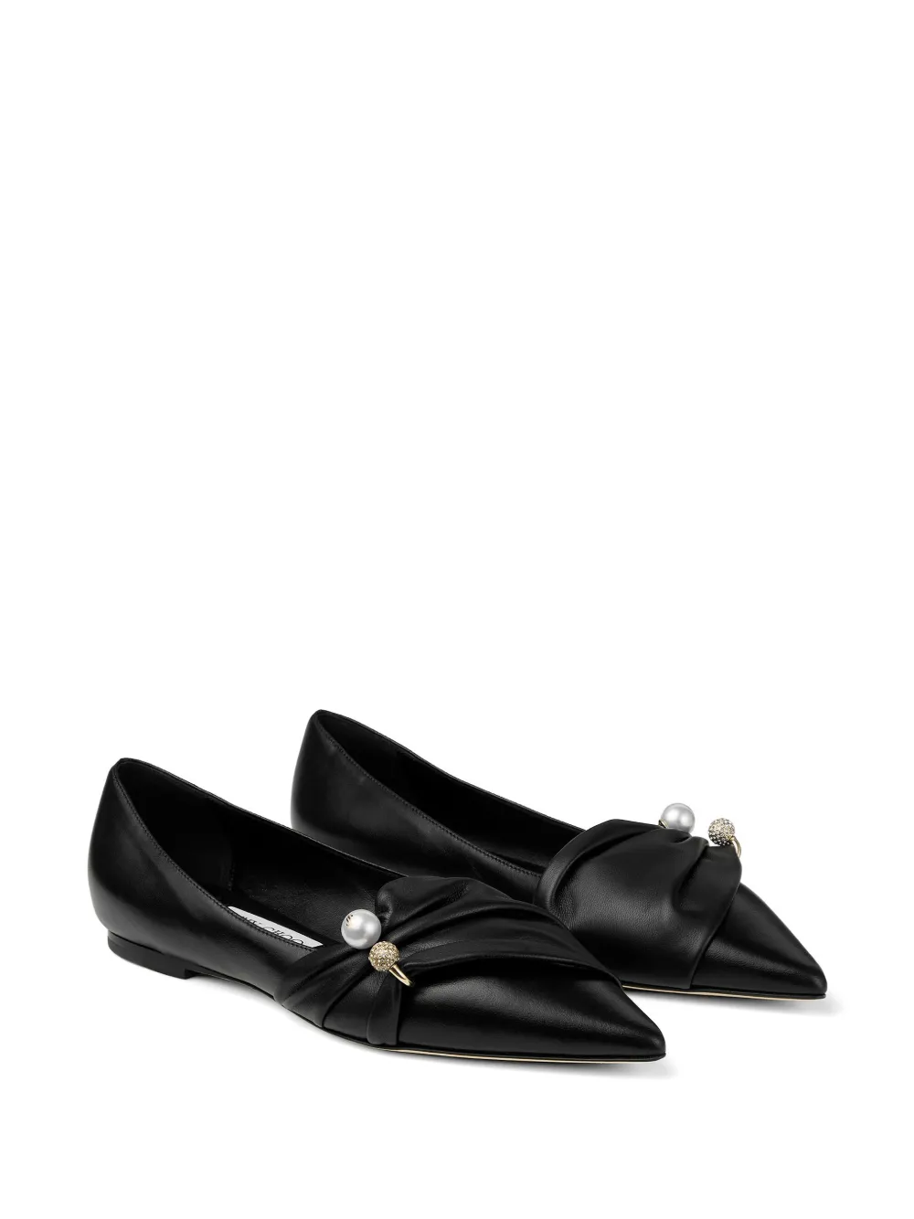 Jimmy Choo Rafi ballerina's verfraaid met parels Zwart
