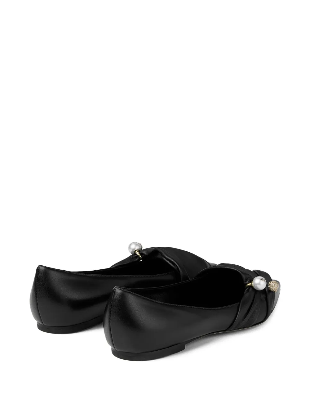 Jimmy Choo Rafi ballerina's verfraaid met parels Zwart
