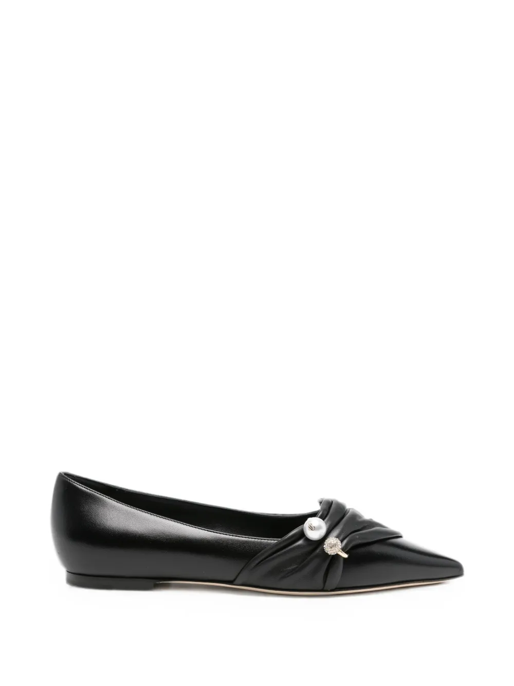 Jimmy Choo Rafi pearl embellished ballet flats - Black