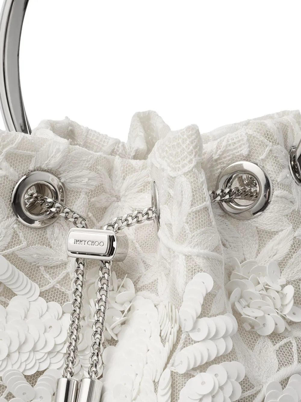 Jimmy Choo Bon schoudertas met pailletten Wit