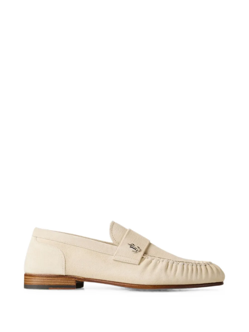 Jimmy Choo Ellis bone etched velvet suede loafers - Toni neutri