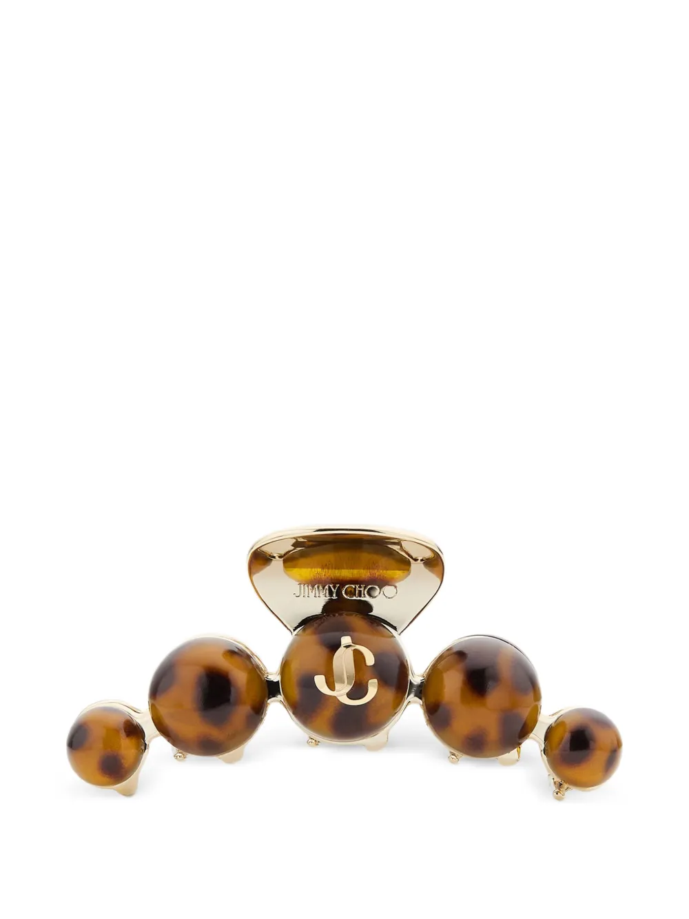 Jimmy Choo tortoiseshell logo hair clip - Marrone