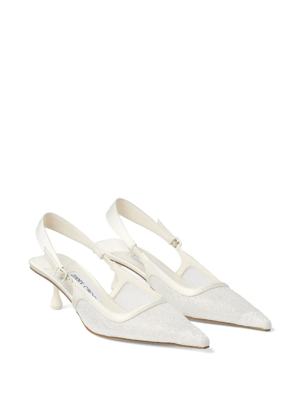Jimmy Choo Amel 50 slingback pumps verfraaid met glitters Beige
