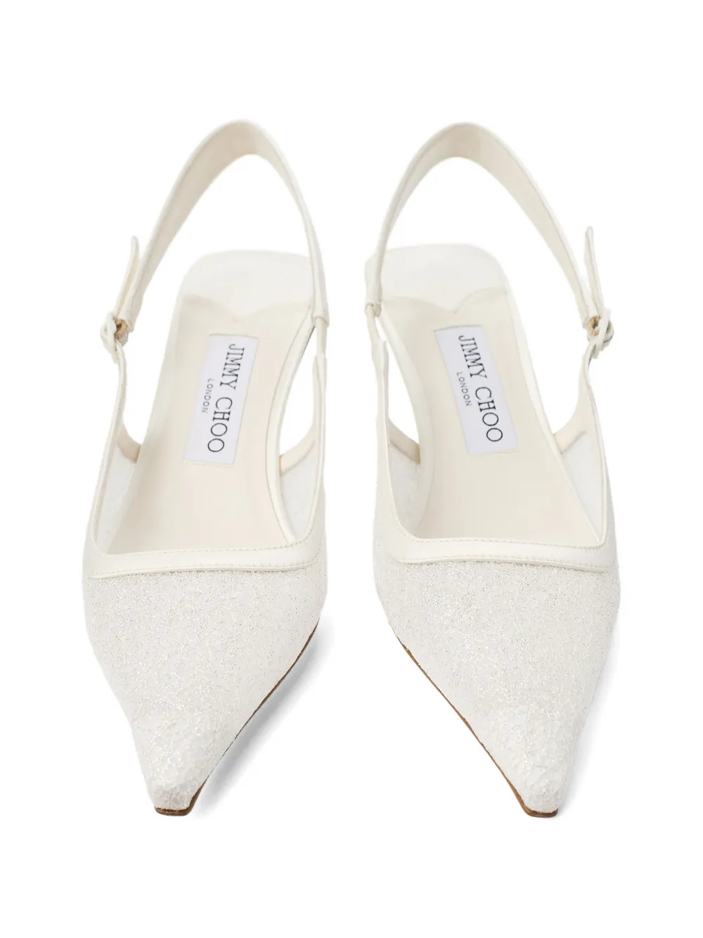 Jimmy Choo Amel 50 slingback pumps verfraaid met glitters Beige