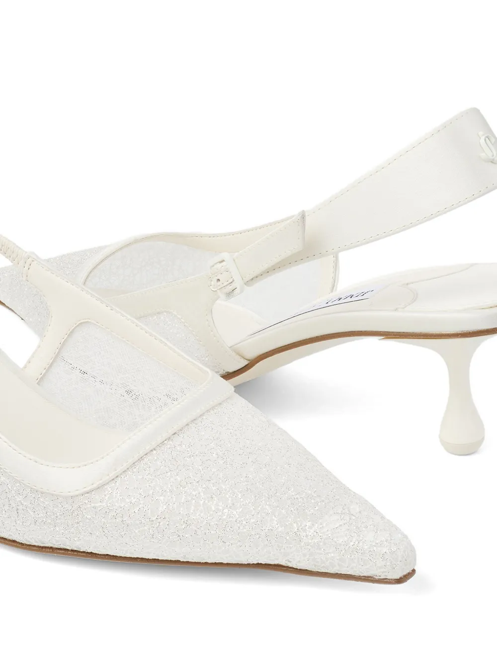 Jimmy Choo Amel 50 slingback pumps verfraaid met glitters Beige