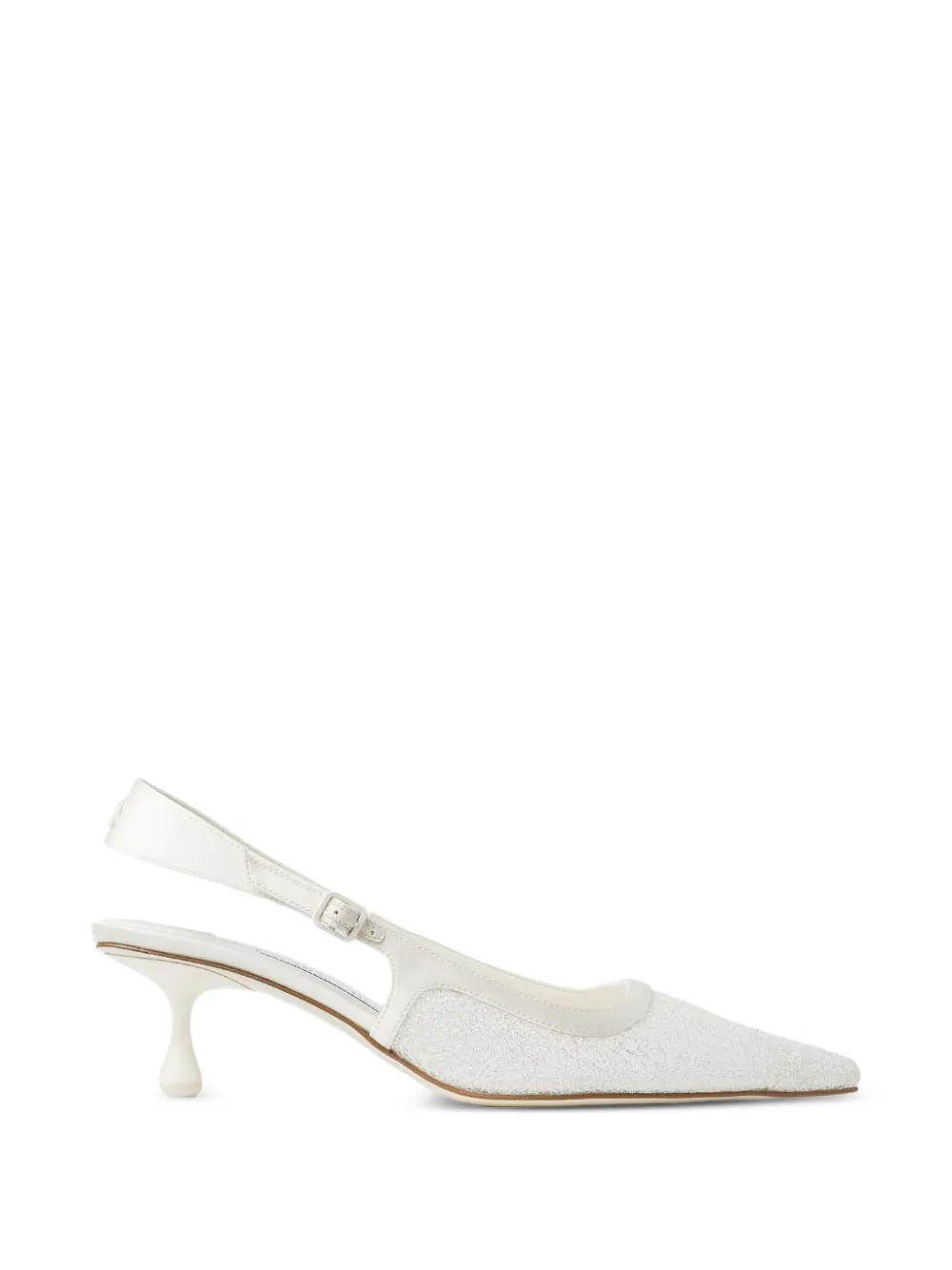 Jimmy Choo Amel 50 glitter-embellished slingback pumps - Neutrals