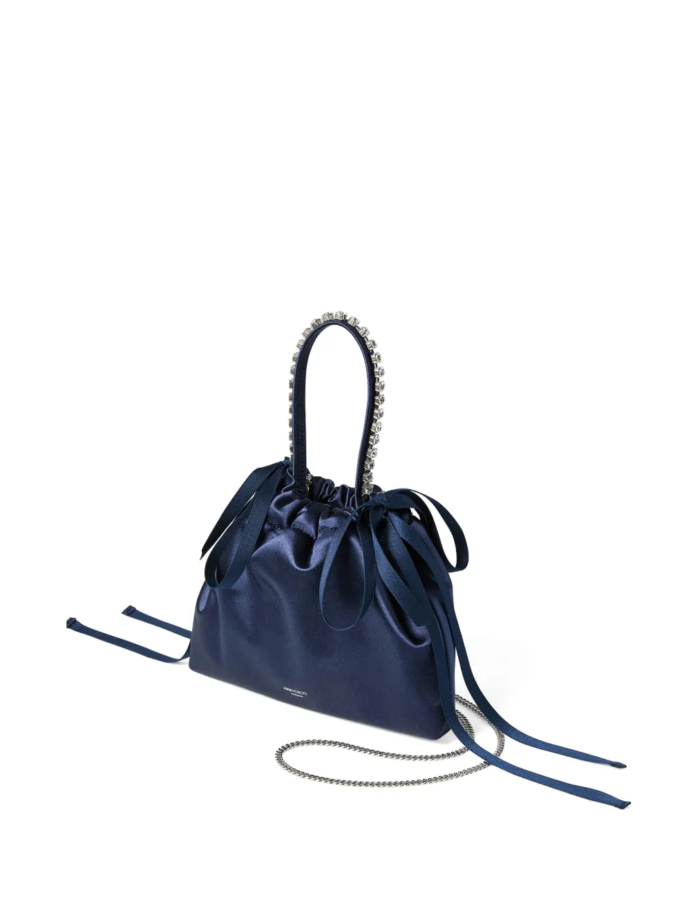 Jimmy Choo Kleine shopper verfraaid met kristallen en trekkoord Blauw