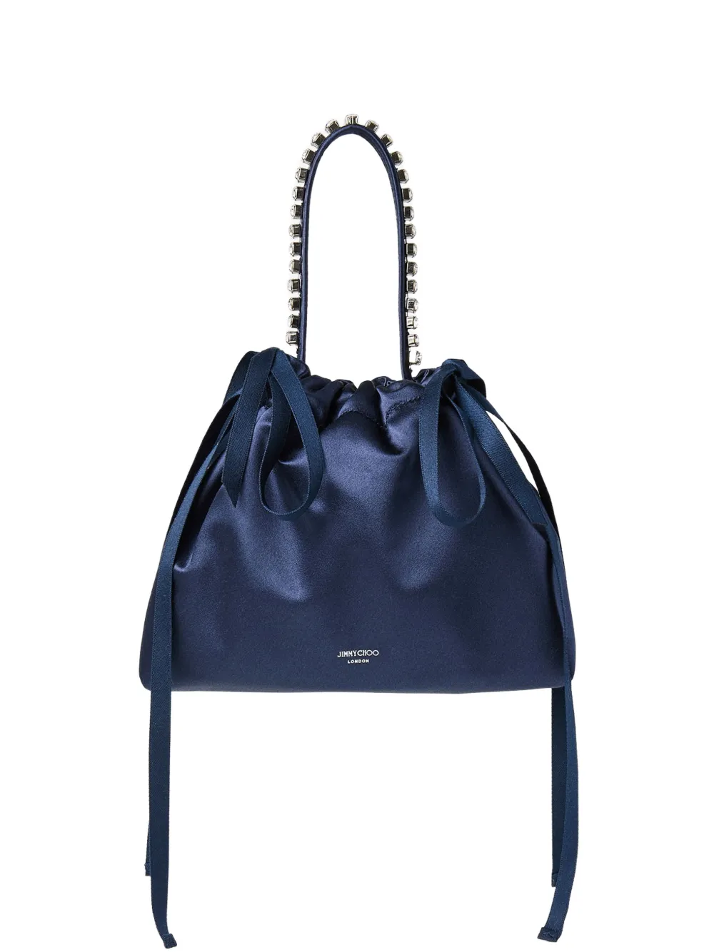 Jimmy Choo mini crystal drawstring top-handle shoulder bag - Blue