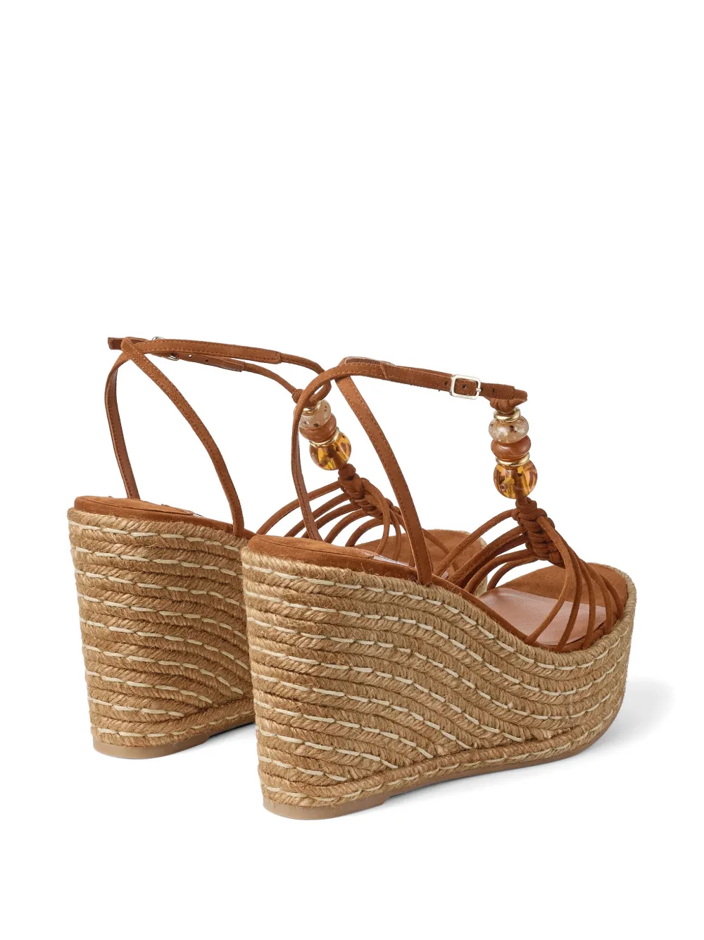 Jimmy Choo Lemi espadrilles verfraaid met kralen Bruin