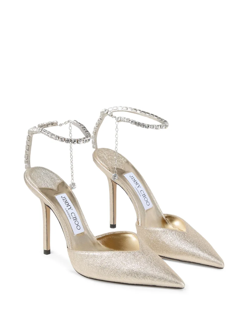 Jimmy Choo Saeda 100 pumps verfraaid met kristallen Goud