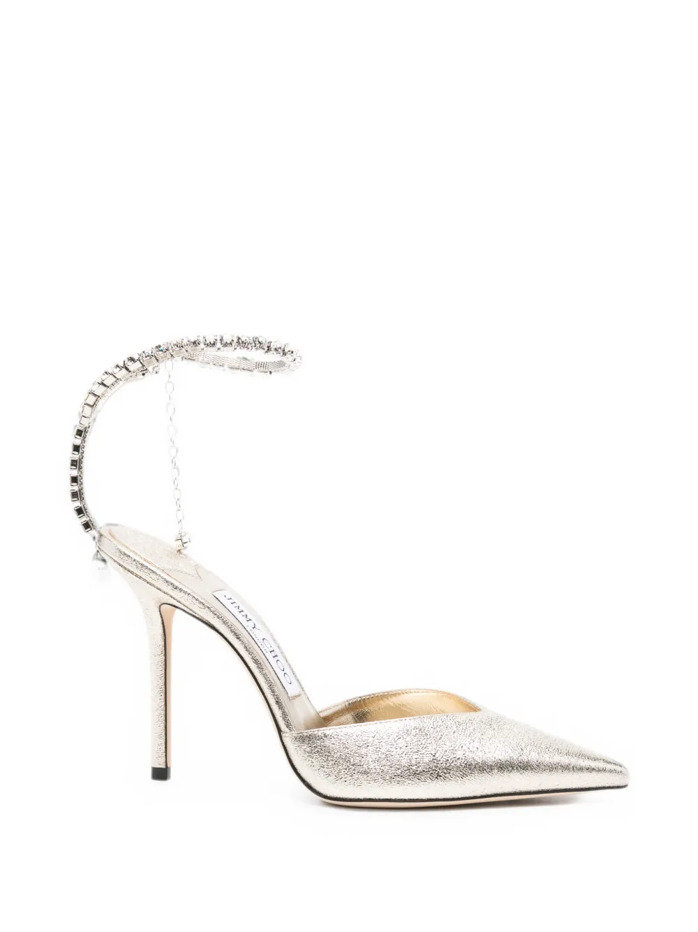 Jimmy Choo Saeda 100 crystal-embellished pumps - Gold