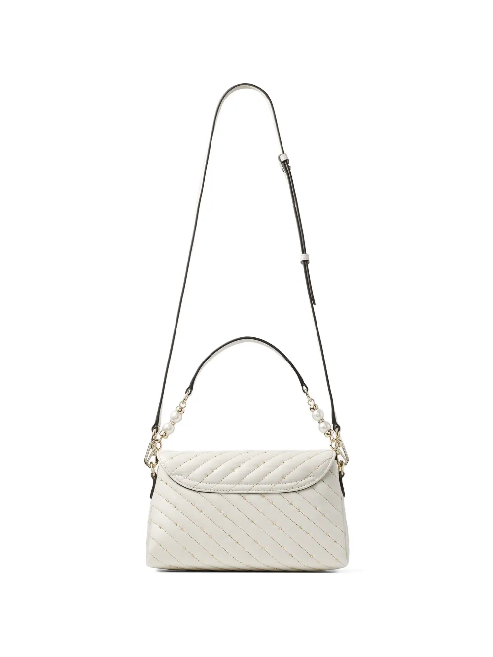 Jimmy Choo Curve Top gewatteerde leren schoudertas Beige