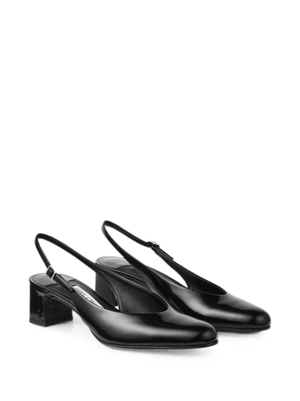 Jimmy Choo Eyla 45 black polished calf-leather slingbacks Zwart