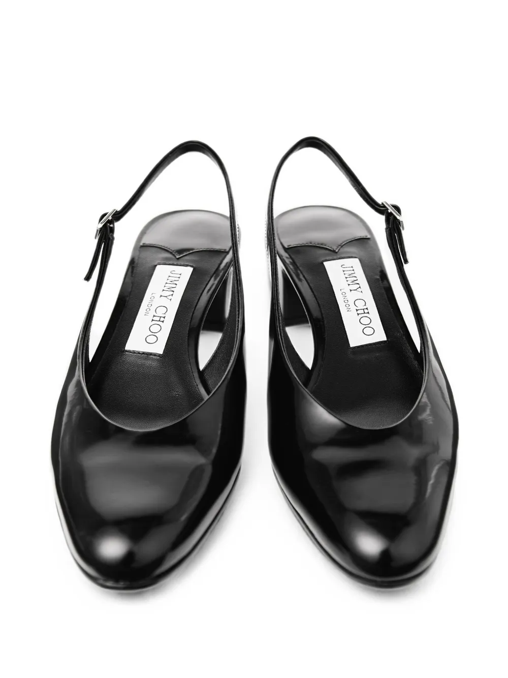 Jimmy Choo Eyla 45 black polished calf-leather slingbacks Zwart