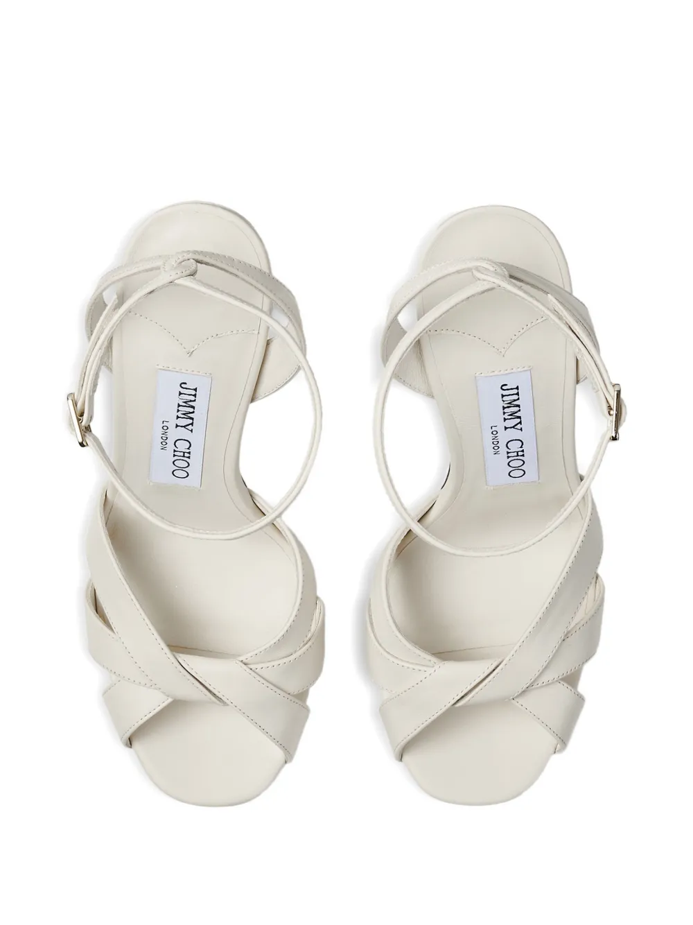 Jimmy Choo Sandalen met gekruist bandje Beige