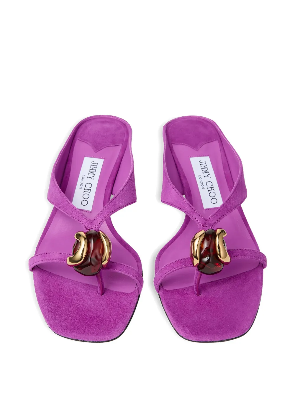 Jimmy Choo 35mm Emeri Stone thong heeled mules Paars