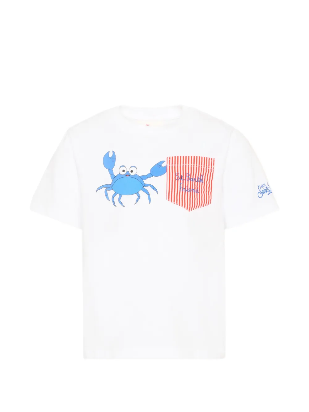 MC2 Saint Barth Kids Eddy crab-print pocket T-shirt - Bianco