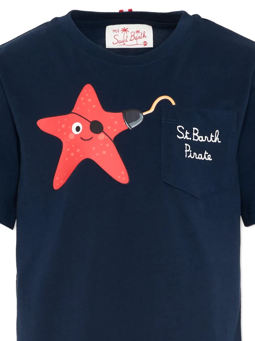MC2 Saint Barth Kids T-shirt met borstzak Blauw