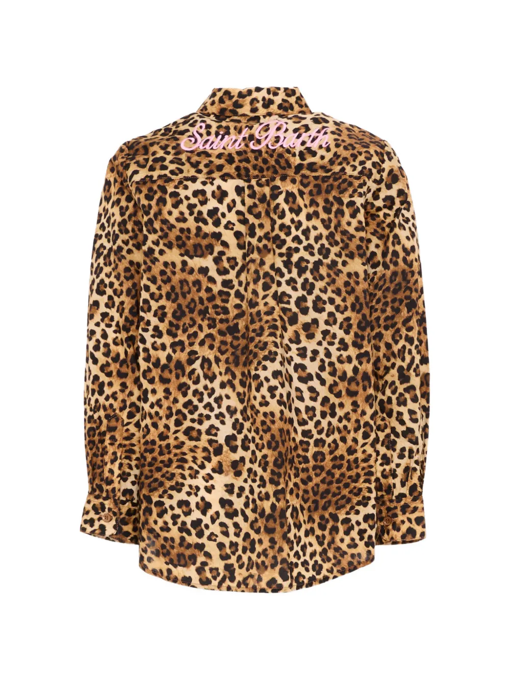 MC2 Saint Barth Kids Shirt met lange mouwen en luipaardprint Beige