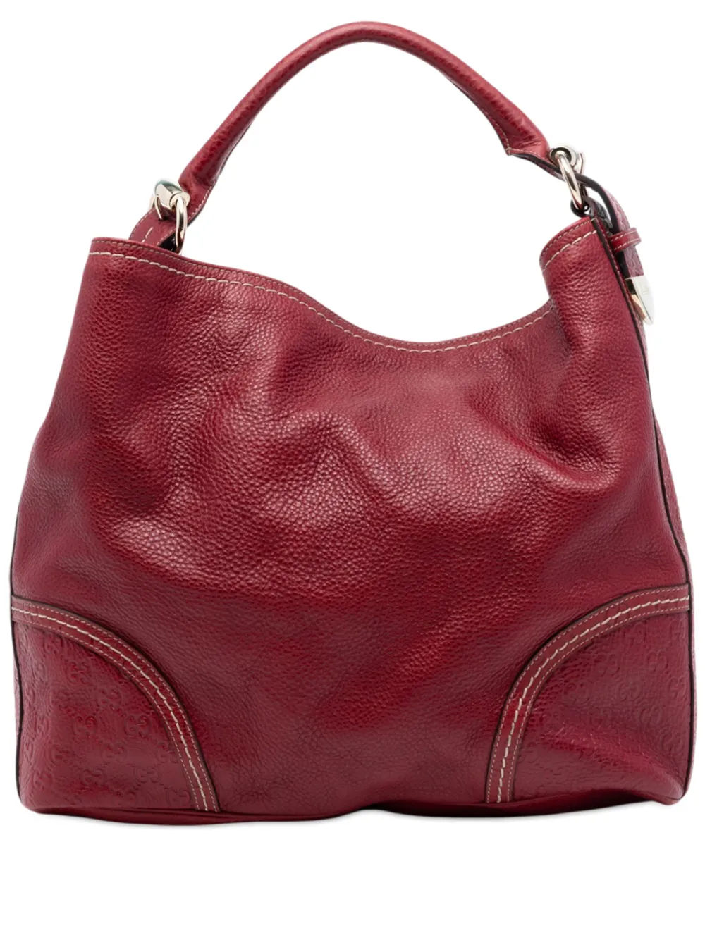 Gucci Pre-Owned 2016-2025 Large Guccissima Trimmed Leather Signoria Hobo Bag handbag - Rosso