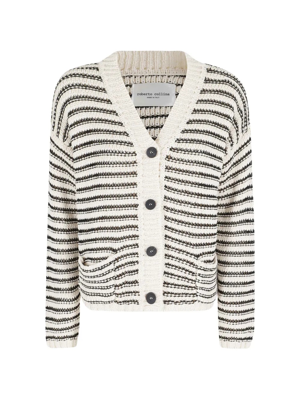 Roberto Collina striped chunky-knit cardigan - Toni neutri