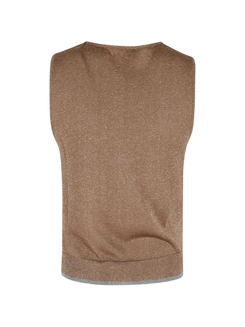 Roberto Collina Mouwloze top met metallic effect Beige