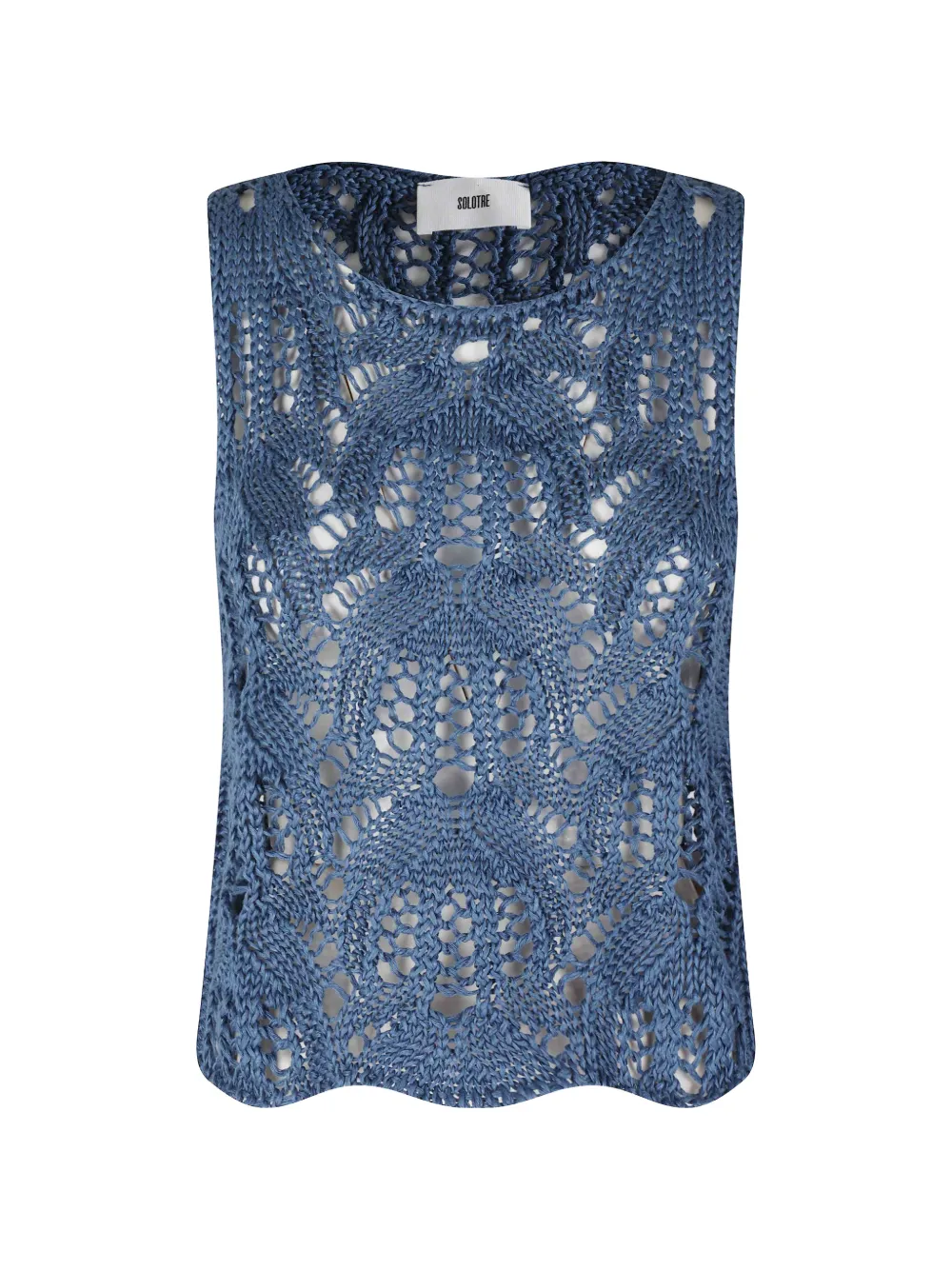 SOLOTRE Maglia Rete crochet-knit top - Blau