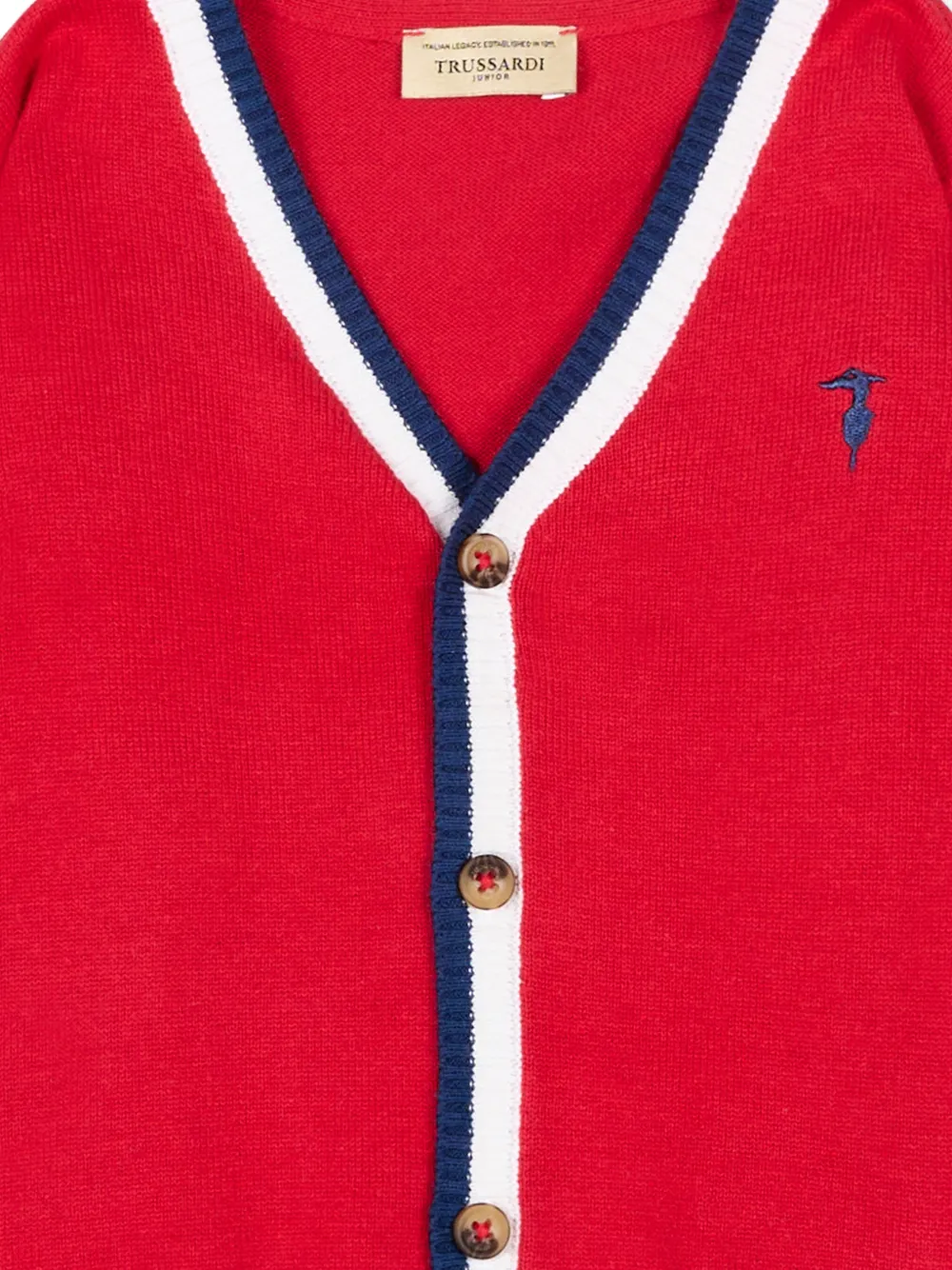 TRUSSARDI JUNIOR Vest met V-hals en borduurwerk Rood