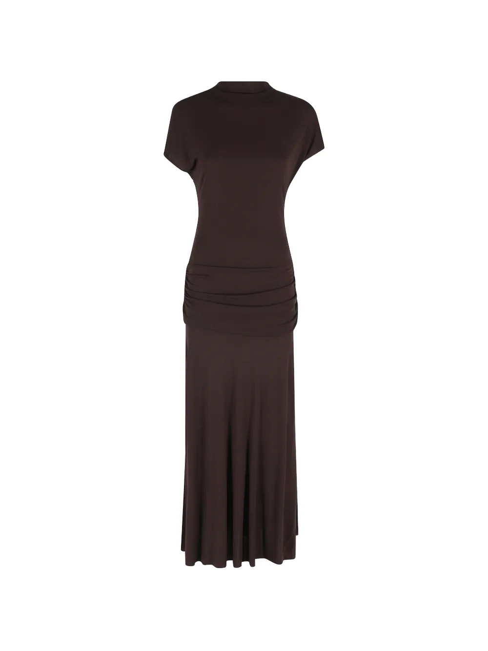 Semicouture Gwen ruched-waist dress - Marrone