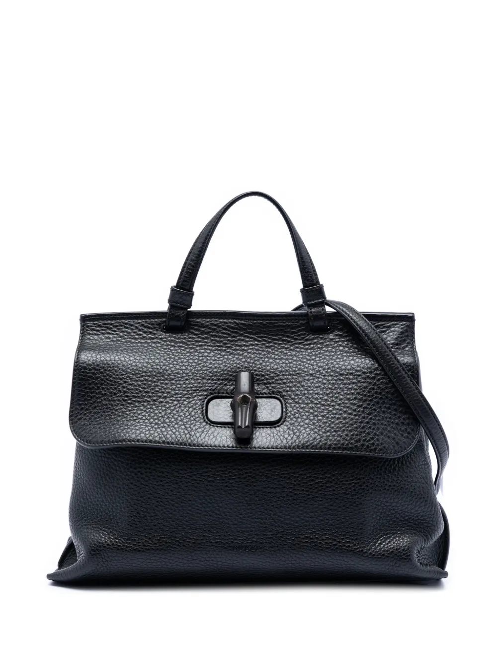Gucci Pre-Owned 2016-2025 Medium Leather Bamboo Daily satchel - Nero