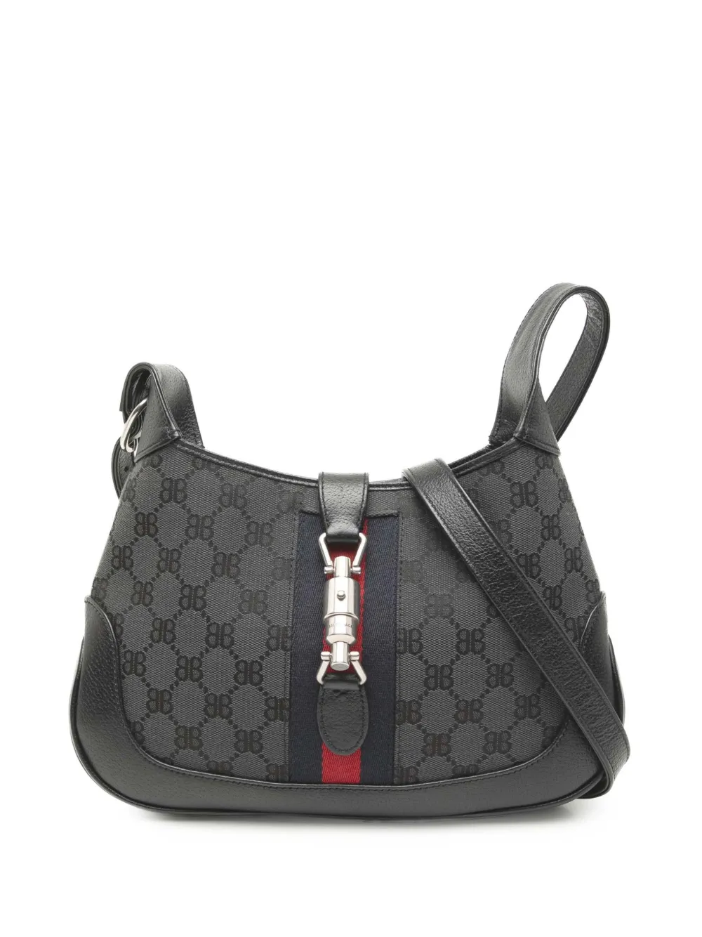 Balenciaga Pre-Owned 2010-2025 Gucci The Hacker Project Small BB Canvas Web Jackie 1961 crossbody bag - Nero