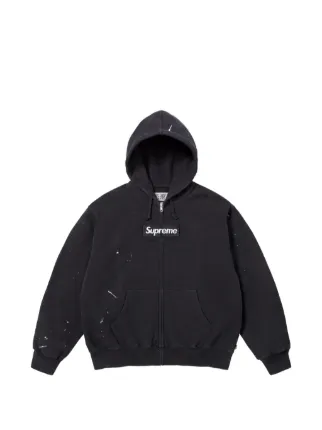 Supreme x MM6 Maison Margiela Box Logo zip-up Hoodie | Black