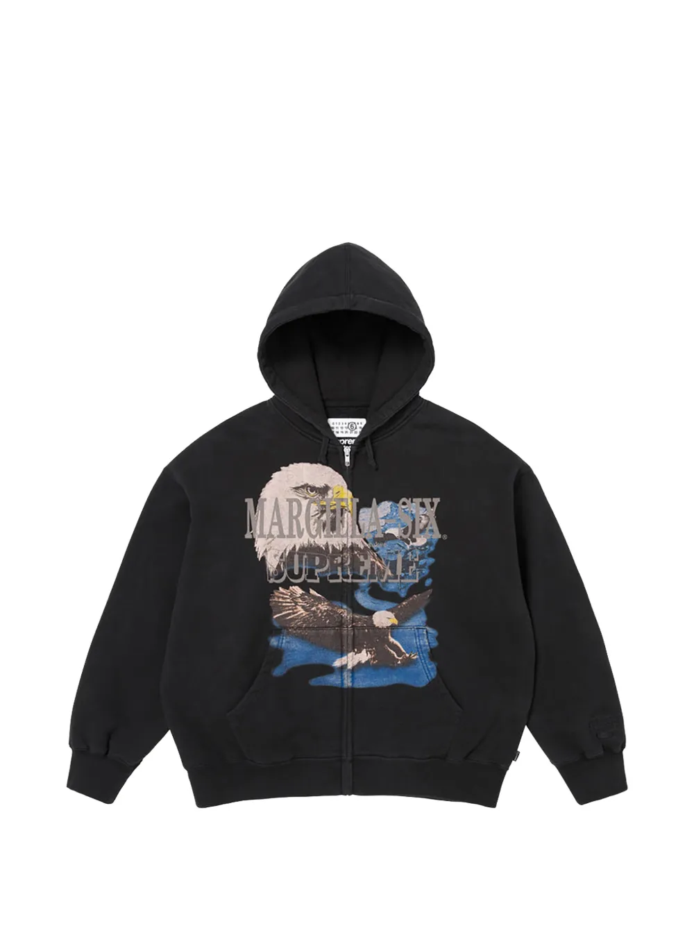 Supreme x MM6 Maison Margiela eagle-print zipped hoodie - Nero