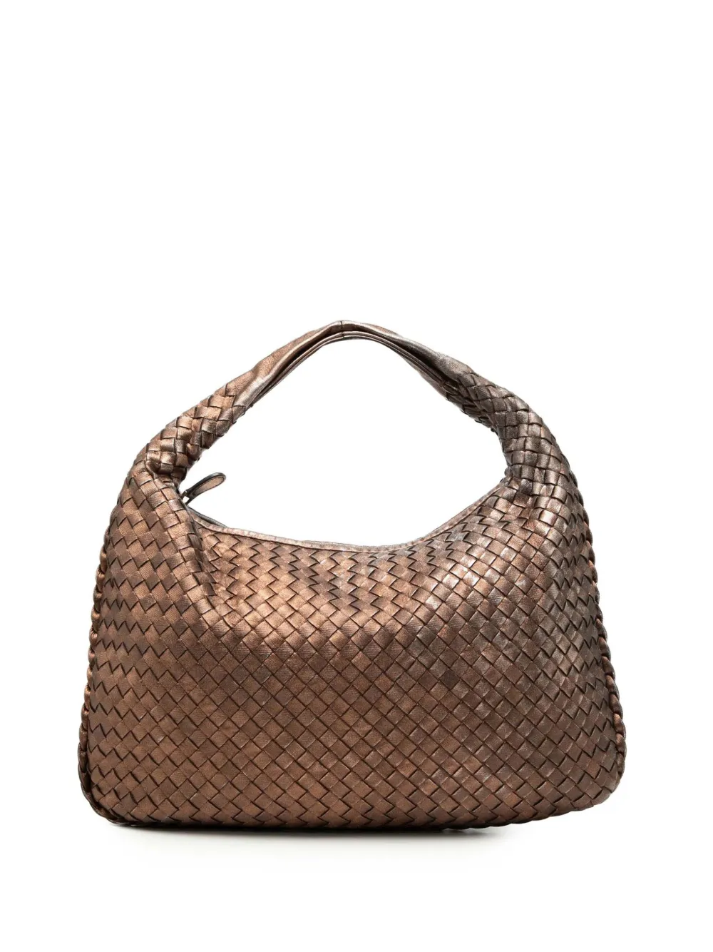 Bottega Veneta Pre-Owned 2008 Small Metallic Nappa Intrecciato Veneta hobo bag - Marrone
