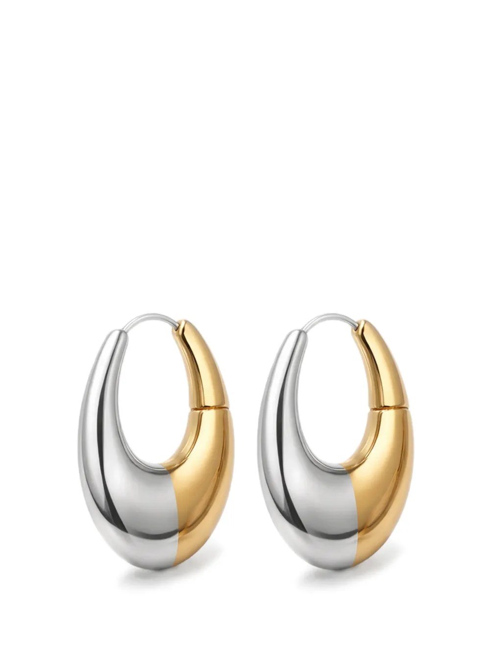 YOJ x Charlotte Eclipse two-tone hoop earrings - Argento