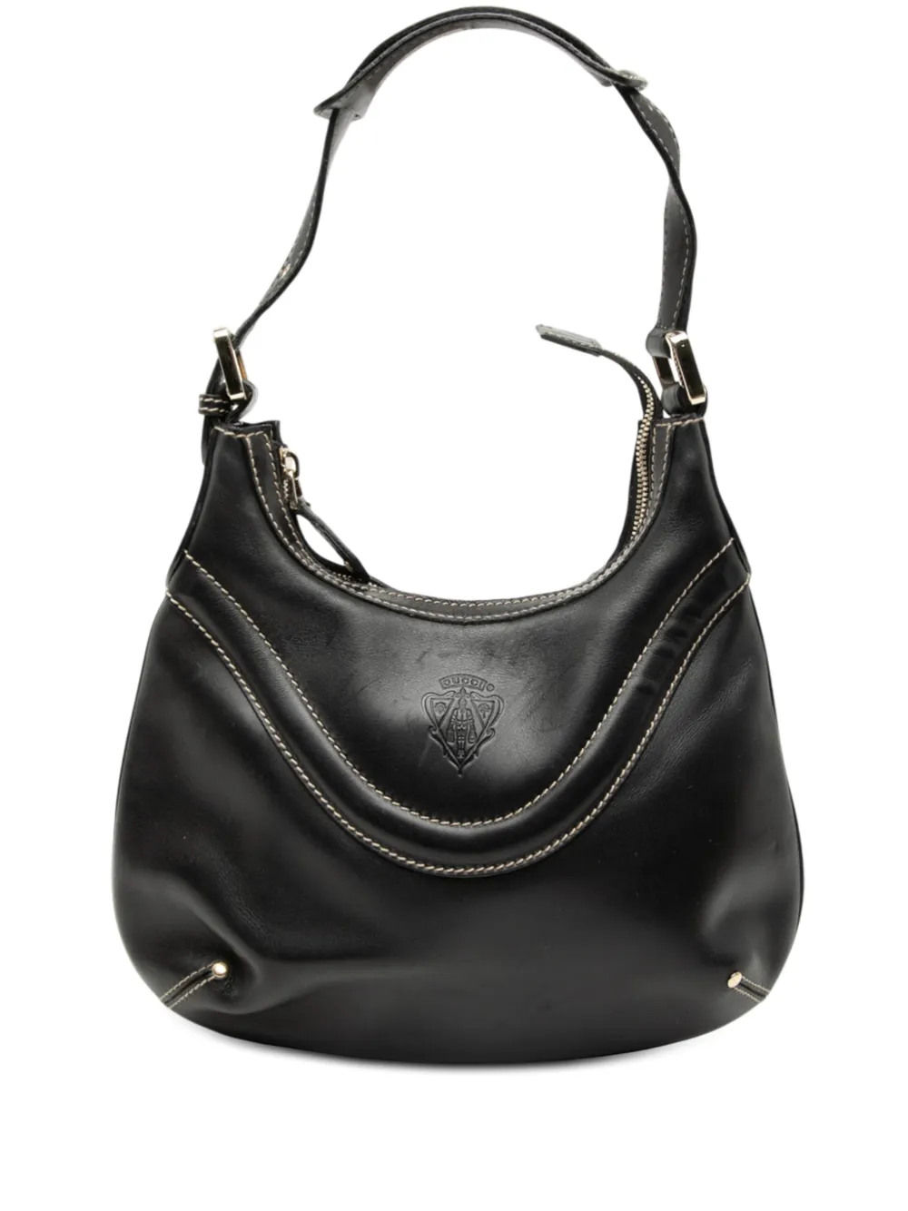 Gucci Pre-Owned 2000-2015 Leather Hysteria Crest shoulder bag - Nero