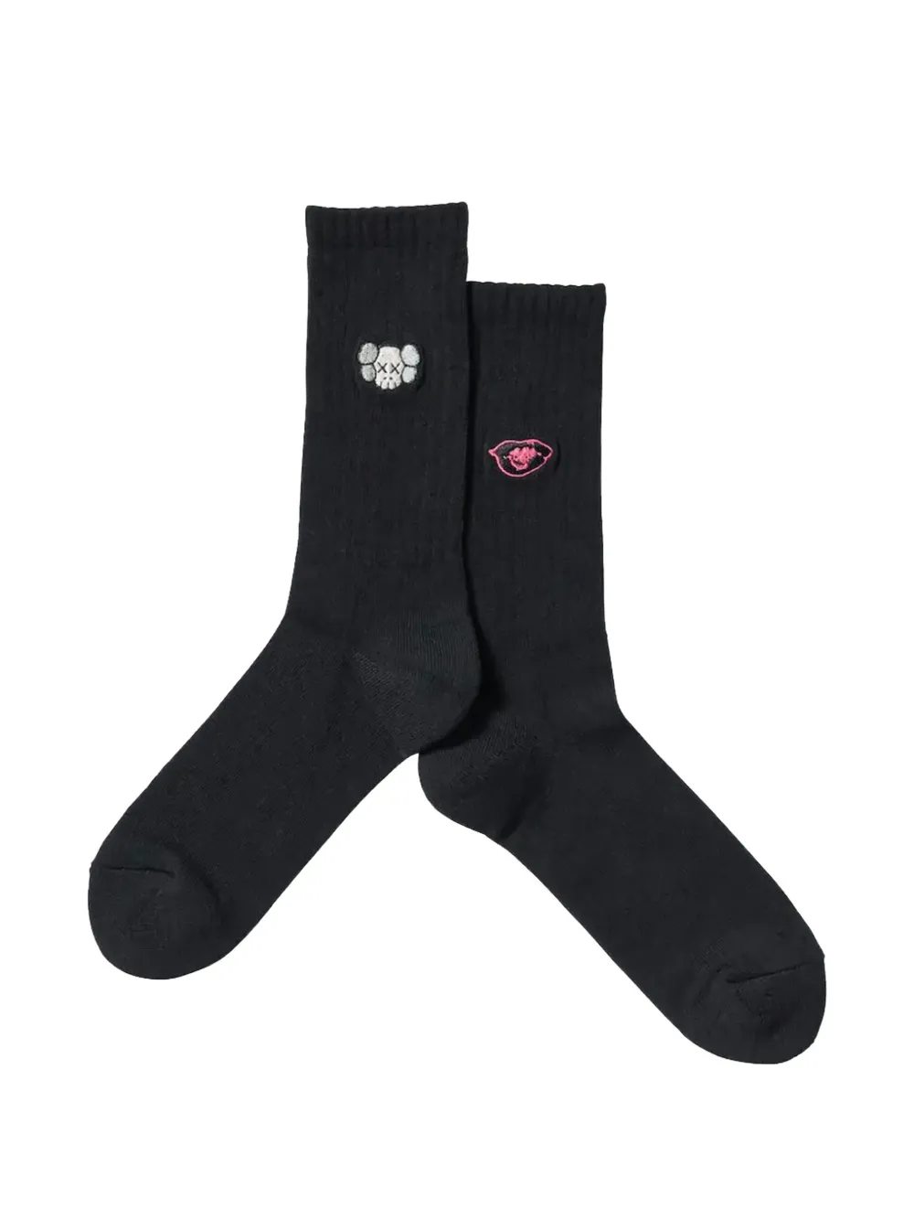 KAWS x Uniqlo x Warhol embroidered-motif socks - Nero
