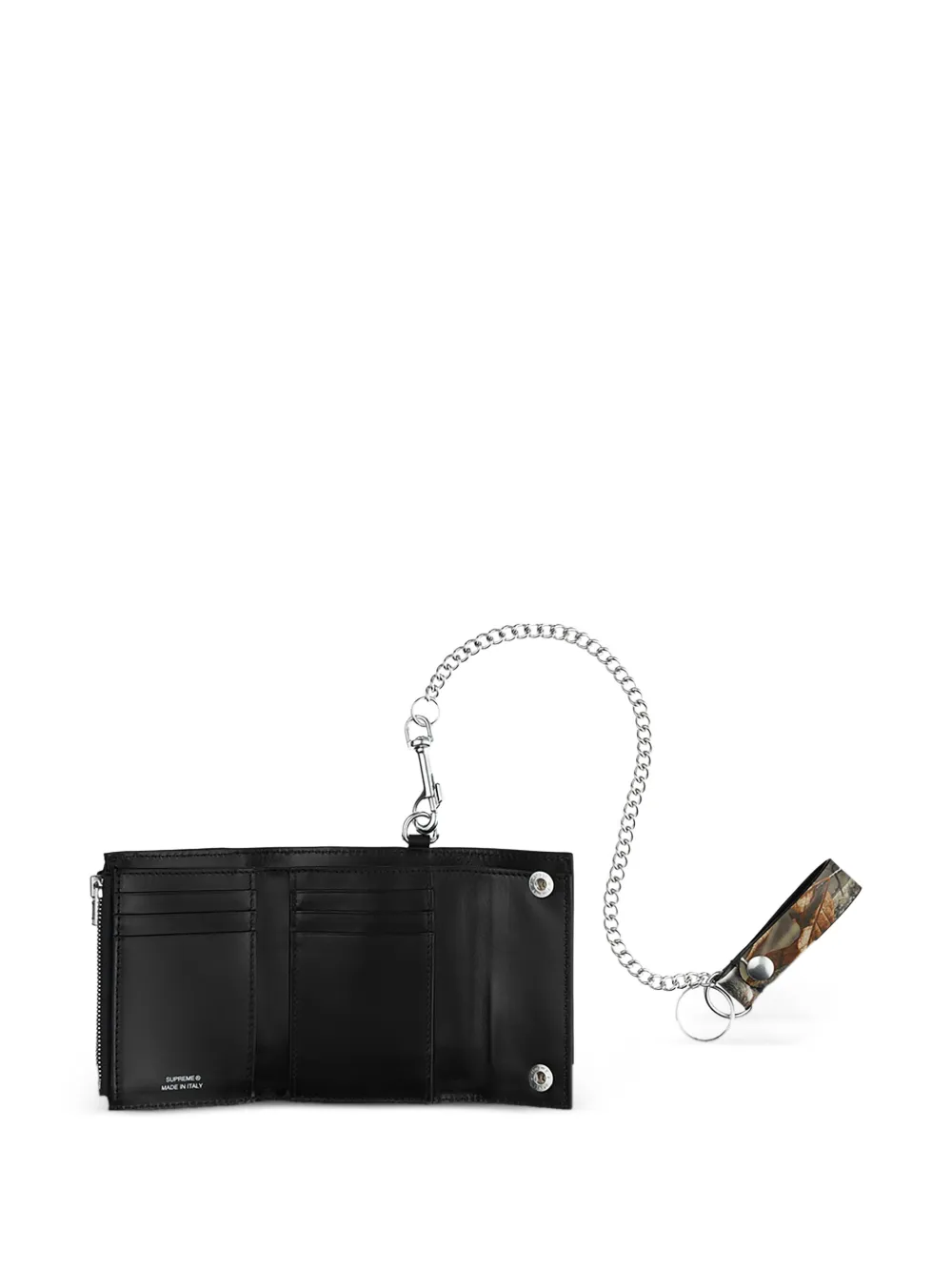 Supreme Leren portemonnee met ketting Bruin
