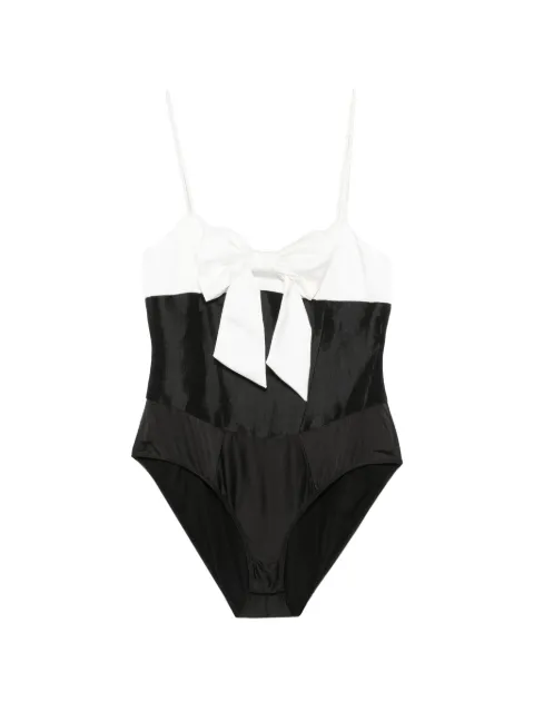 For Love And Lemons bow-detail two-tone bodysuit