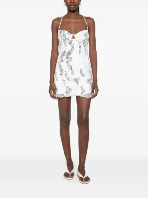 knee length dresses for ladies For Love & Lemons Ladonna Mini Dress Multi – blueandcream main image 0